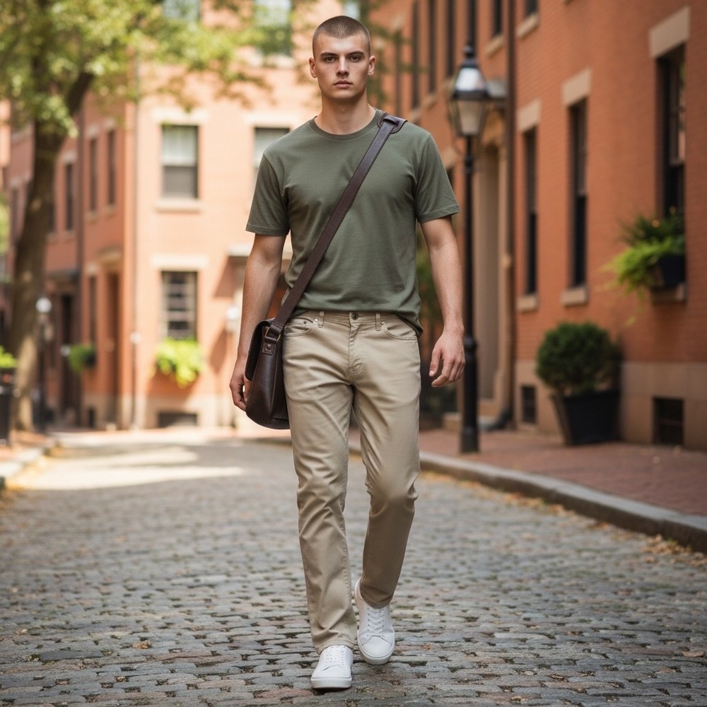 AG Adriano Goldschmied Tellis Modern Slim Khaki Tan Italian Fabric Pants 33x29